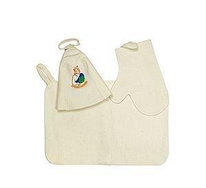 Набор банный 3пр (Шапка "Хозяйка бани ", коврик, рукавичка) ТМ "Бацькина баня" арт.13013